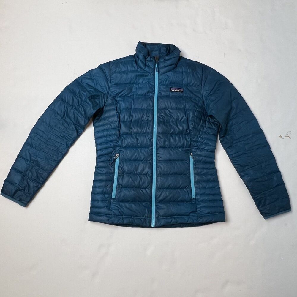 Patagonia Nano Puff Jacket Women's XS Blue Full Zip Puffer Insulated Goose Down